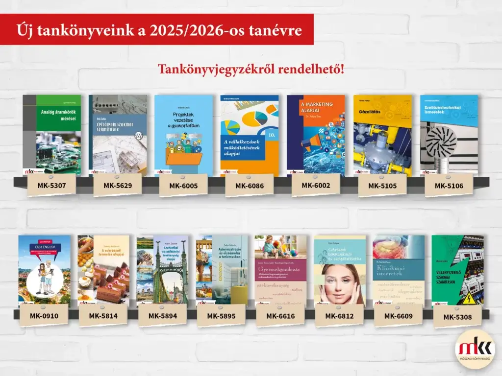 Új szakképzési tankönyvek a 2025/26-os tanévre!